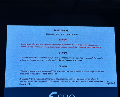 premiacao do melhor trabalho cientifico do Congresso Brasileiro de Cirurgia do Quadril 2023 em Gramado3